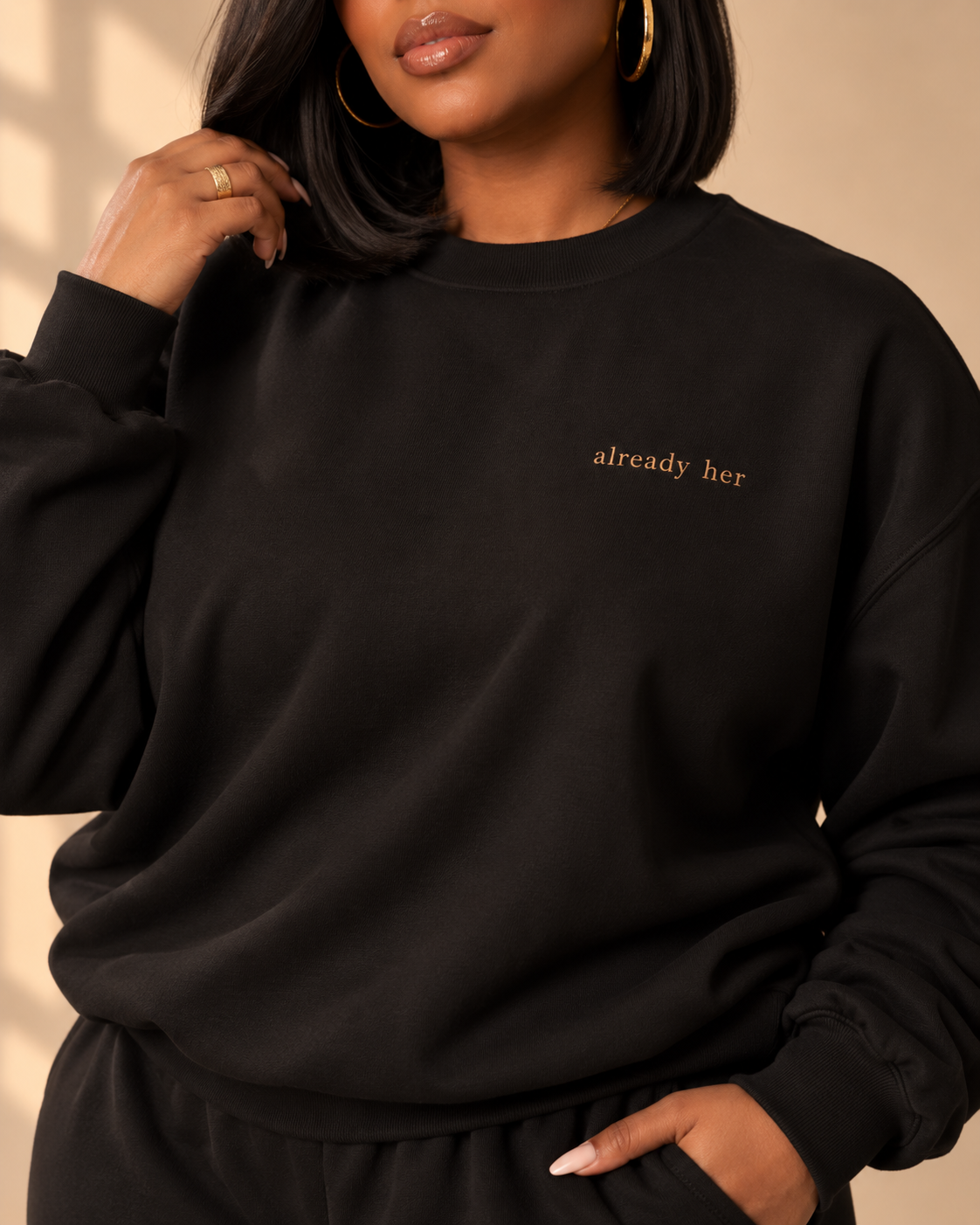crewneck, black