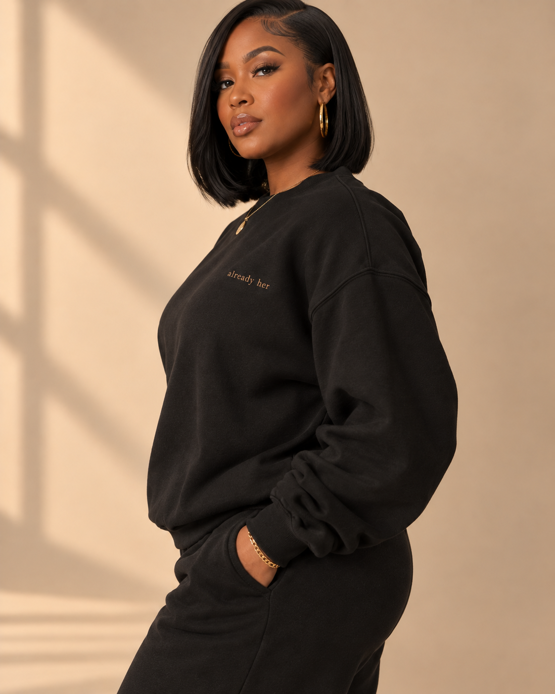 crewneck, black