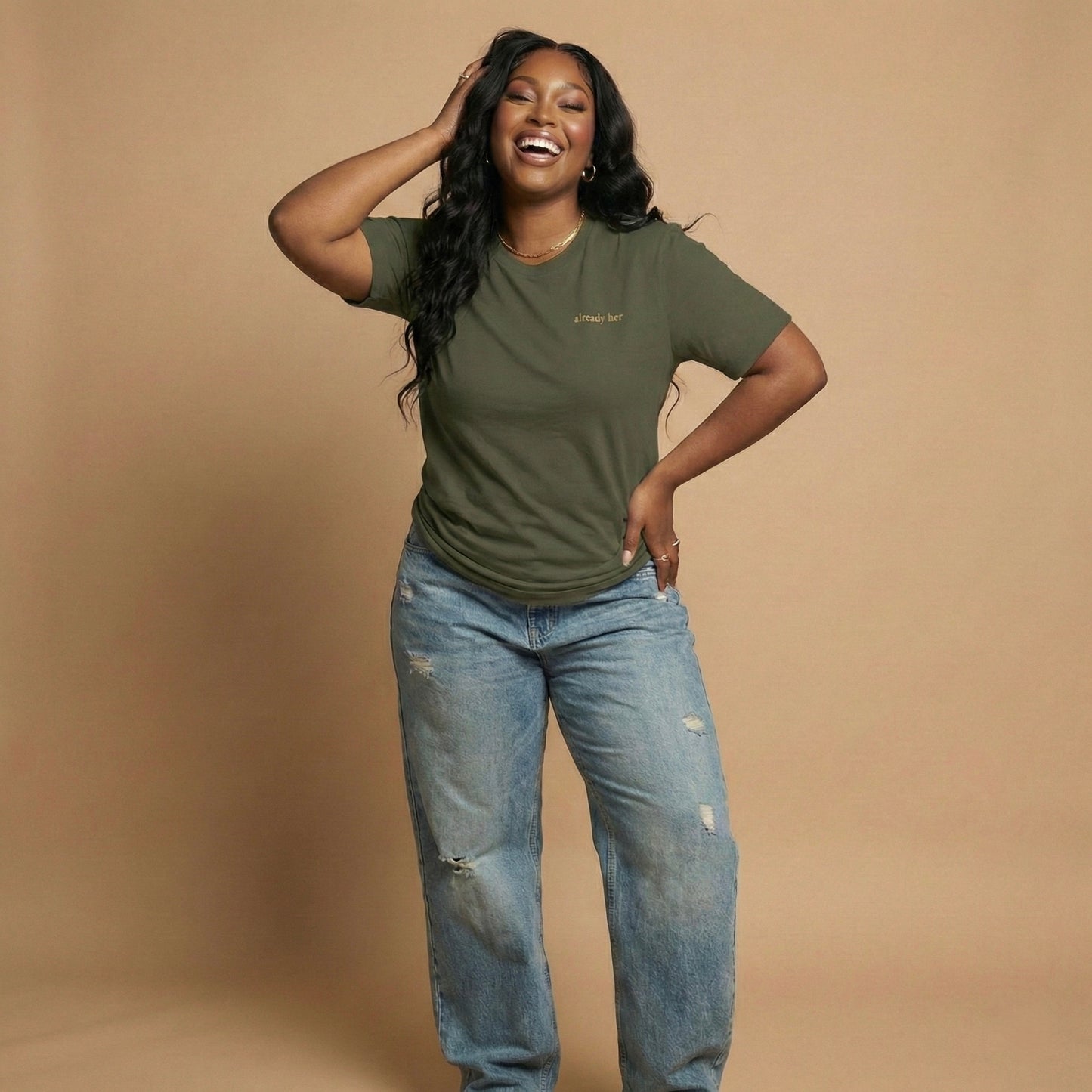 Already Her Tee- Military Green