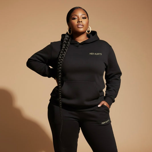 HER ALWYS ALREADY HER Essential Hoodie-Black