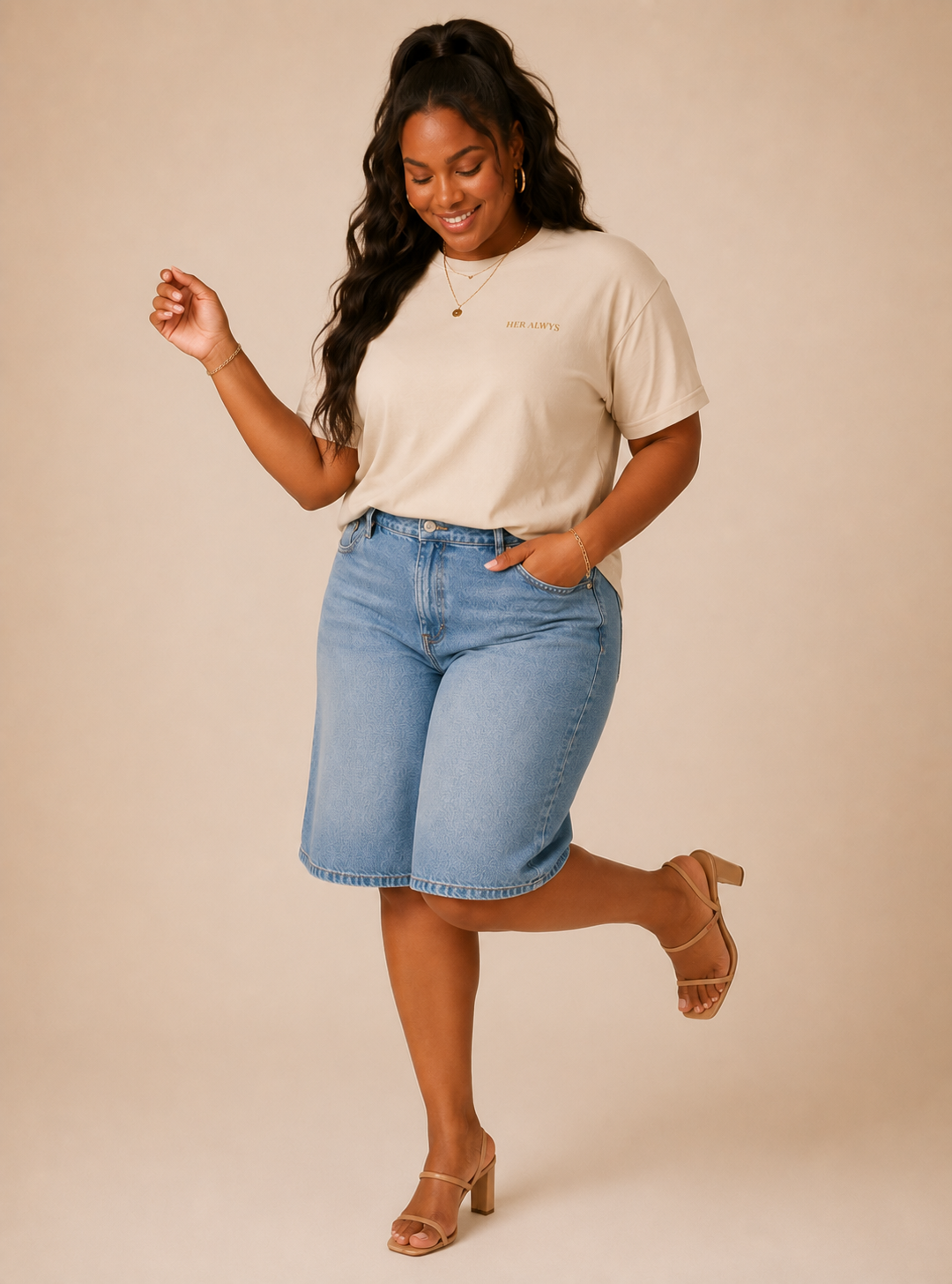 Her Alwys Light Tan Tee